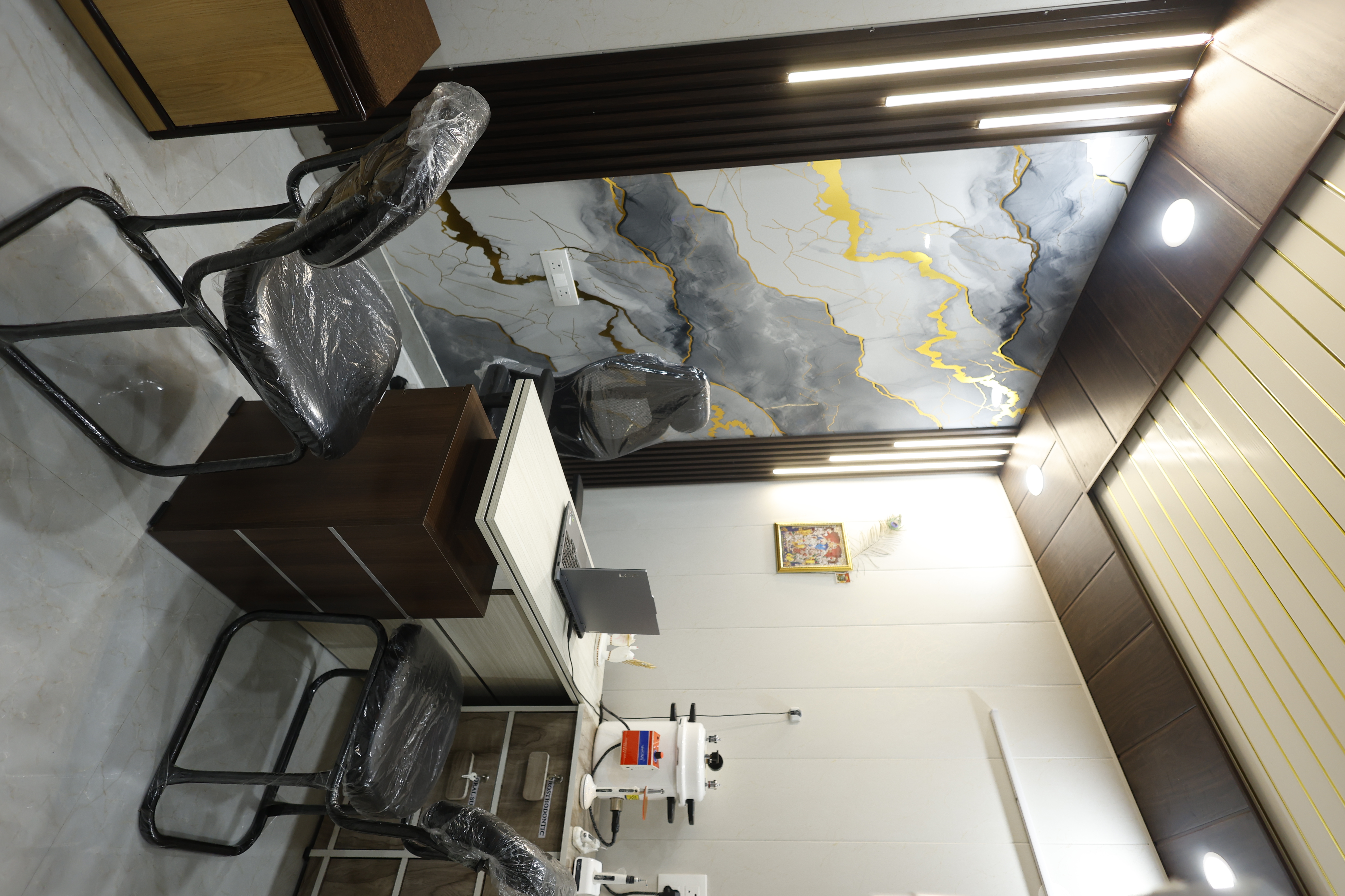 Friendly receptionist at the front desk.